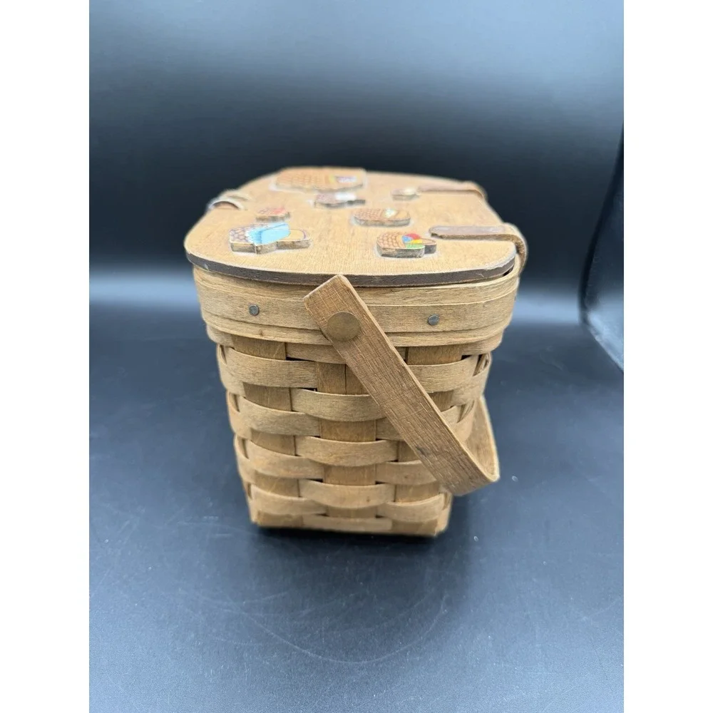 Longaberger 1984 Small Purse Basket 👜🧺 w/ Protector & Basket Accents on Lid
